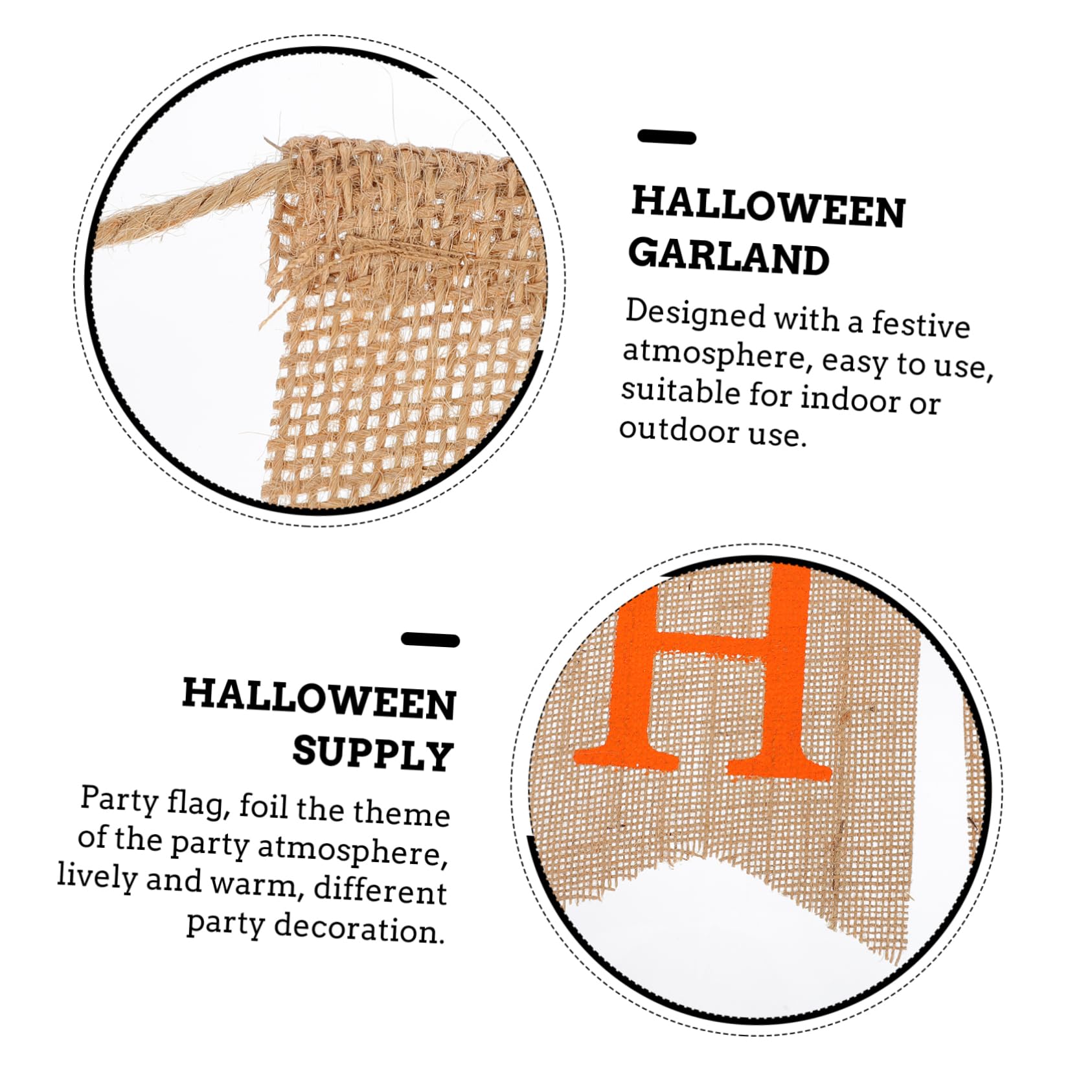 ABOOFAN 3stücke Halloween Jute Banner Mit Kürbis- Gruselige Partydeko Für Halloween-feiern Und Türdekoration Für Unvergessliches Fest