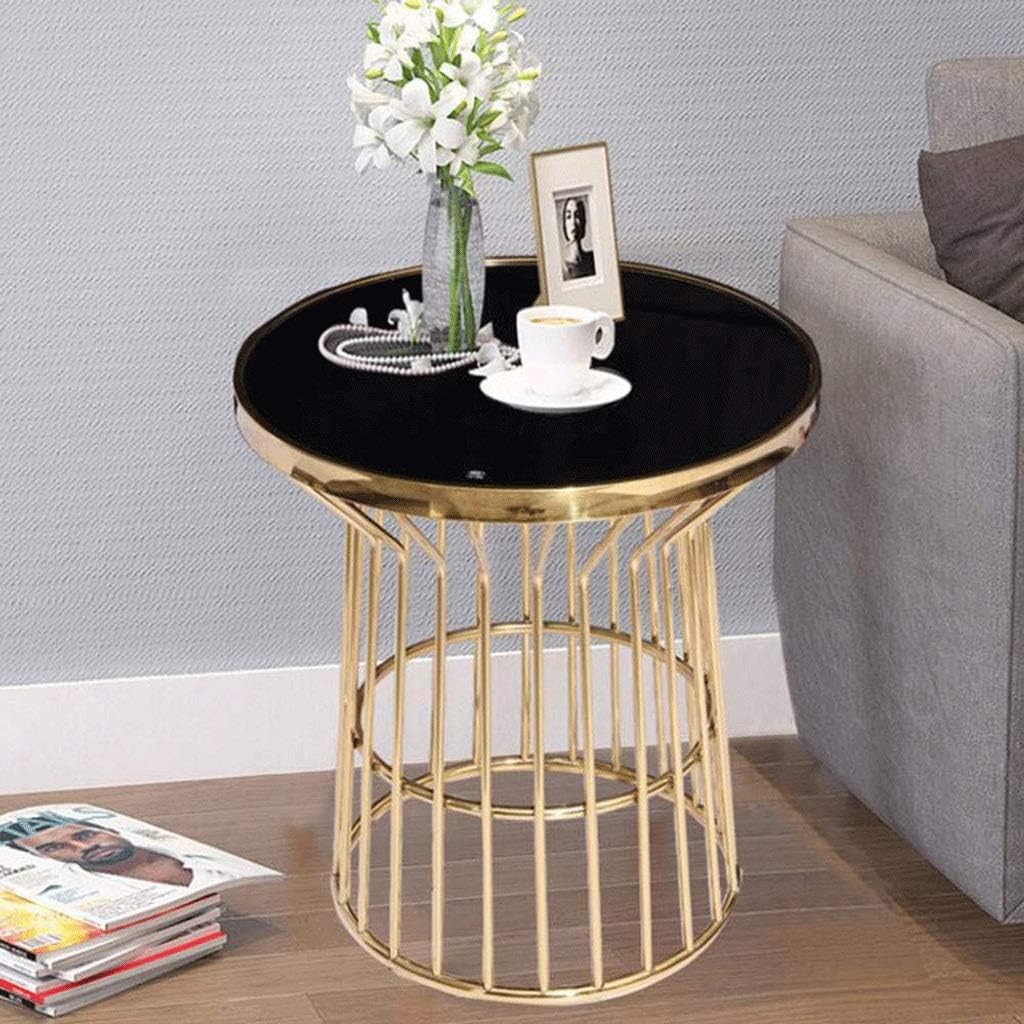 JSEIAJB Small Coffee Table-Outdoor Dining Table, Round Patio Bistro Tempered Glass Table Top with Umbrella Hole, Outside Banquet Furniture for(OneColor)