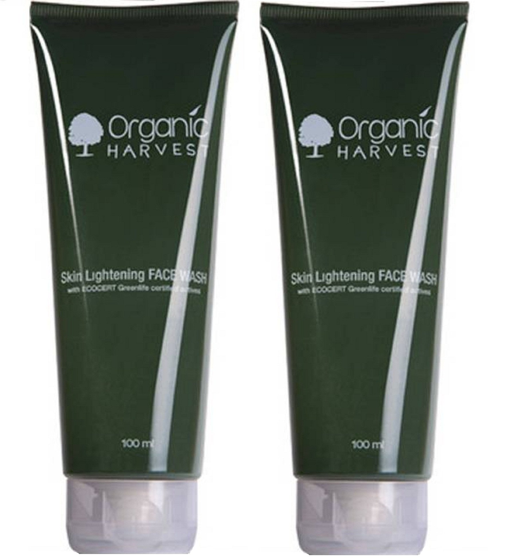 Organic Harvest Advanced Brightening Face Wash: Kakadu Plum, Acai Berry & Rice Water | Vitamin C Face Wash | Acne Face Wash | Tan Removal Face Wash | 100% American Certified Organic-100g (Pack of 2)