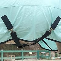 Vista 4 de Sábana de mosca de caballo, cuello estándar, cómoda sábana de malla para caballos, hojas de verano equinas con protección UV, color verde, 63