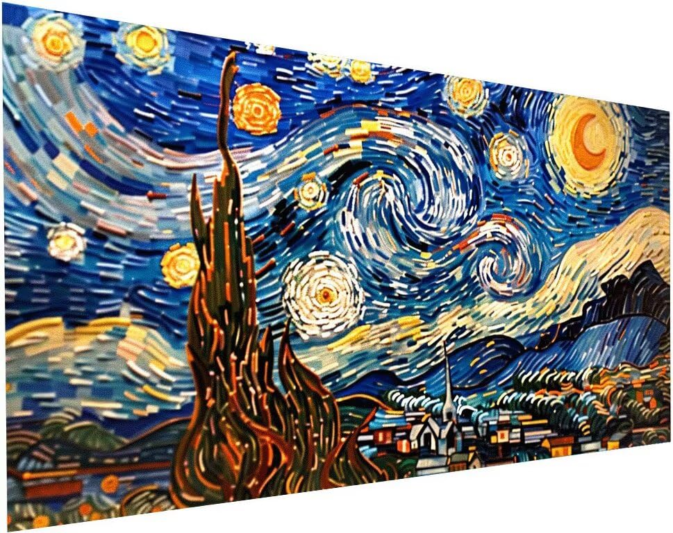 Broderie diamant kit complet de grand format 50x100 cm avec motif abstrait