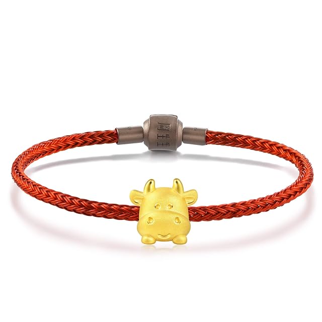 Chow Sang Sang CHOW SANG SANG 999 24K Gold Charme 'Cute & Pets' Ox Charm Bracelet for Women 91989C