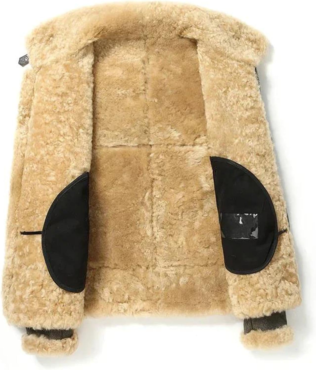 Men's Genuine Sheepskin Leather Jacket Faux Fur Lining Warm Thick Motorcycle Coat Winter Classic Luxury Outerwear