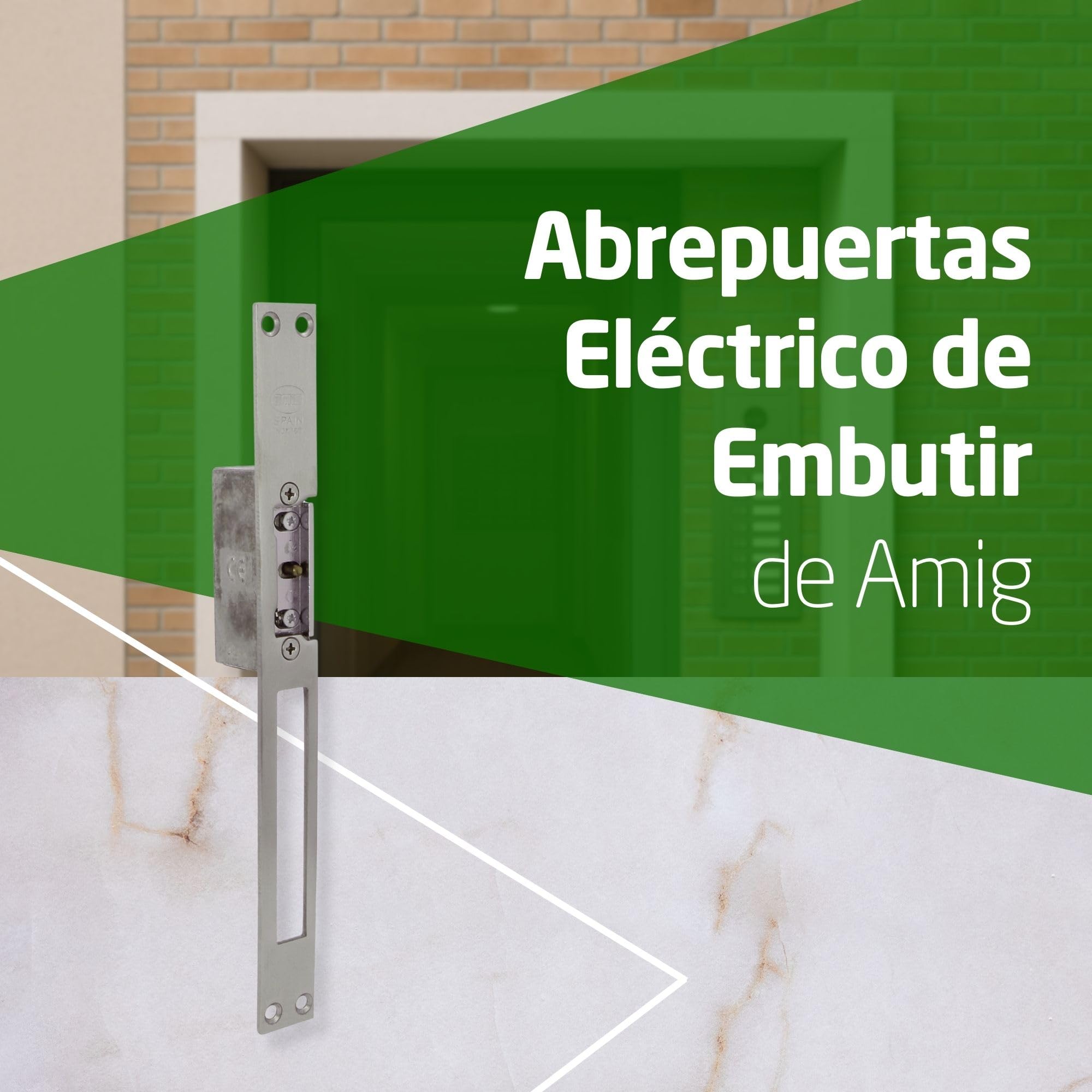 Amig - Abrepuertas Eléctrico de Embutir para Puertas - Mod.20-250 x 25 x 3 mm - Amperaje: 1,1 A - Incluye Bobina de 8-12 V de Corriente Alterna - Cerradero para Portales, Tiendas u Oficinas