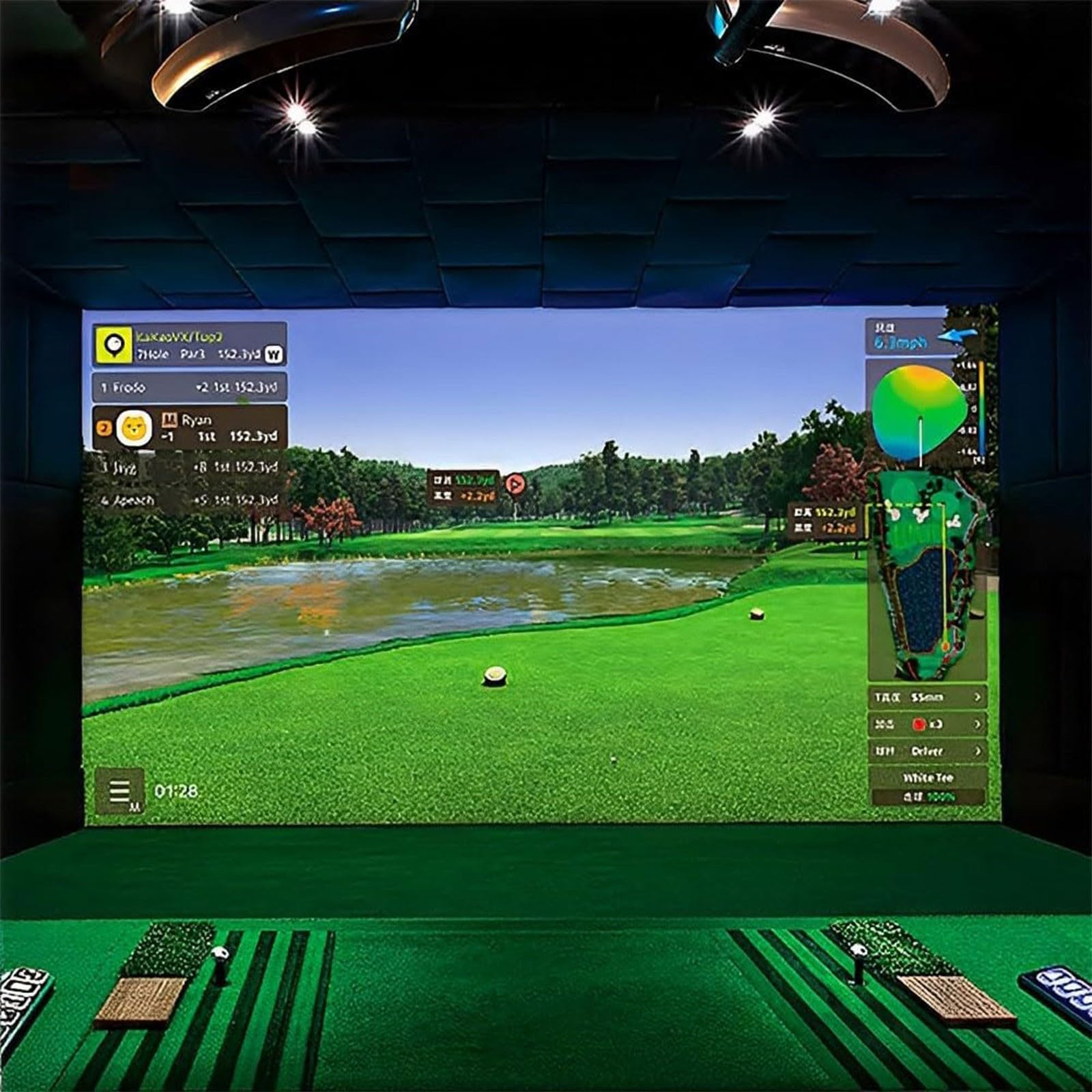 Écran d'impact pour simulateur de Golf pour entraînement de Golf, écran de Frappe Robuste pour intérieur avec Trous pour œillets, Disponible en 4 Tailles(Size:3 * 3M/9.84x9.84FT)