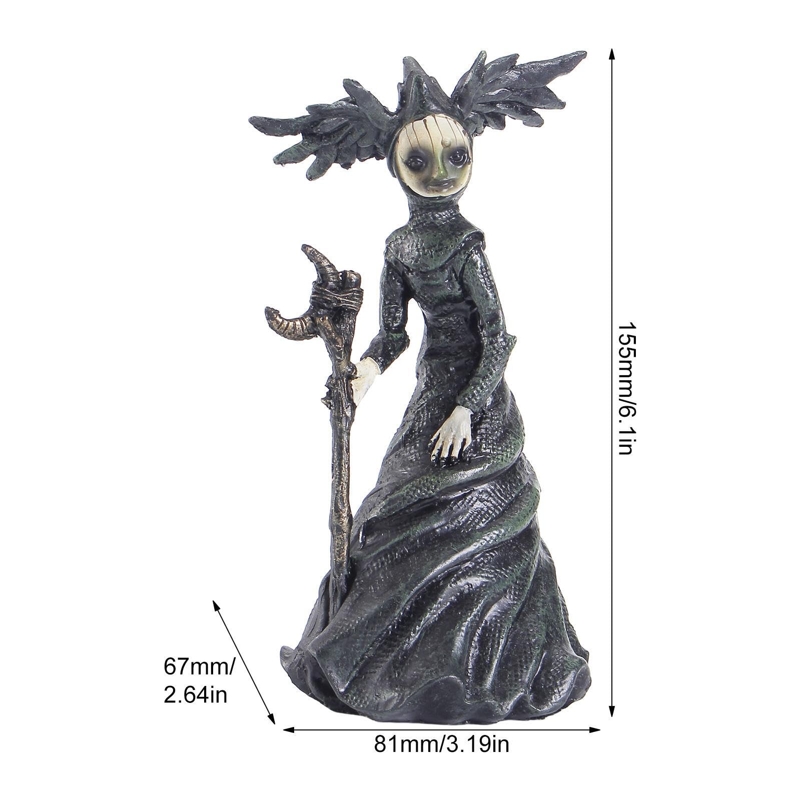 Amazon.co.jp: ハロウィン樹脂魔女像 | 樹脂の魔女の彫刻、怖い悪夢の