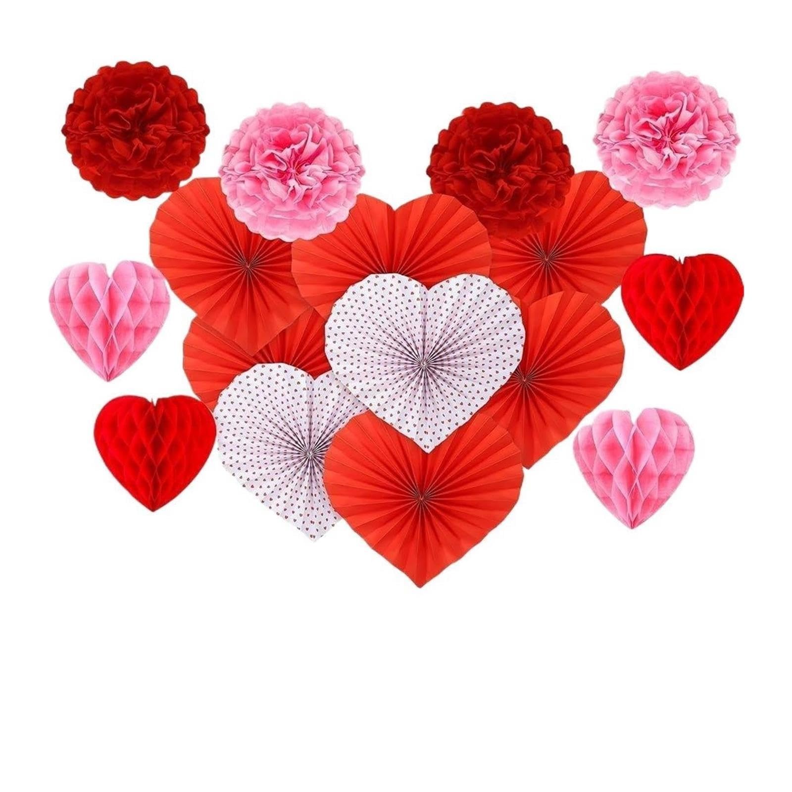 1 Juego De Decoración Abanico Papel Amor Para Decoraciones