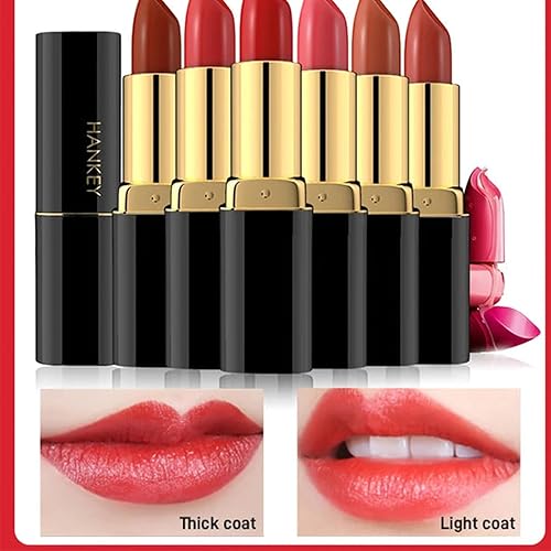 Miniatura 6 de Liyen - Lápiz labial Liyen Meiwo, lápiz labial Hankey Flame Charm, lápiz labial hidratante de terciopelo rojo impermeable de larga duración que no