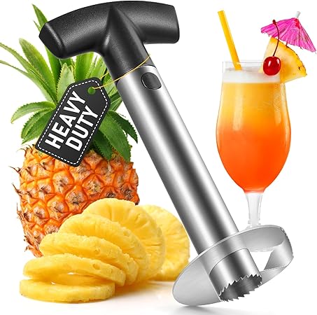Pineapple Corer and Slicer, Heavy-Duty Stainless Steel Reinforced Thicker Blade