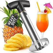 Pineapple Corer, Sopito Pineapple Cutter Stainless Steel Pineapple Core Remover with Reinforced Sharp Blade Fast Slicing Pineapple Corer and Slicer Tool