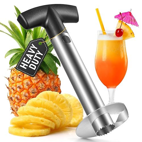 Pineapple Corer and Slicer, Heavy-Duty Stainless Steel Reinforced Thicker Blade