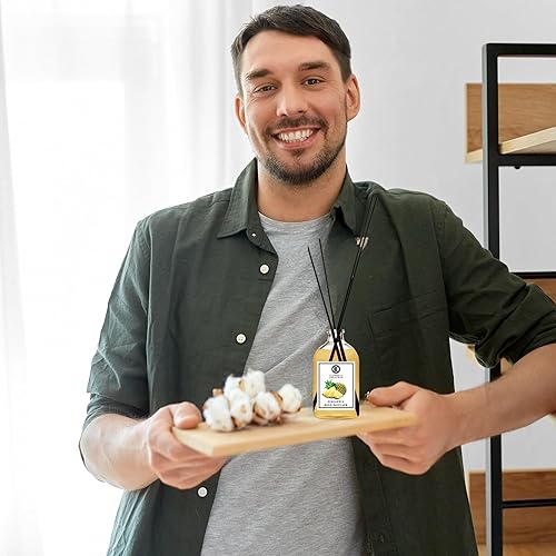 Miniatura 4 de Set de ambientador de ambientador Paquete de 2 aroma de piña y cítricos, 3.9 fl oz Difusor de varillas de aceite de aromaterapia de larga