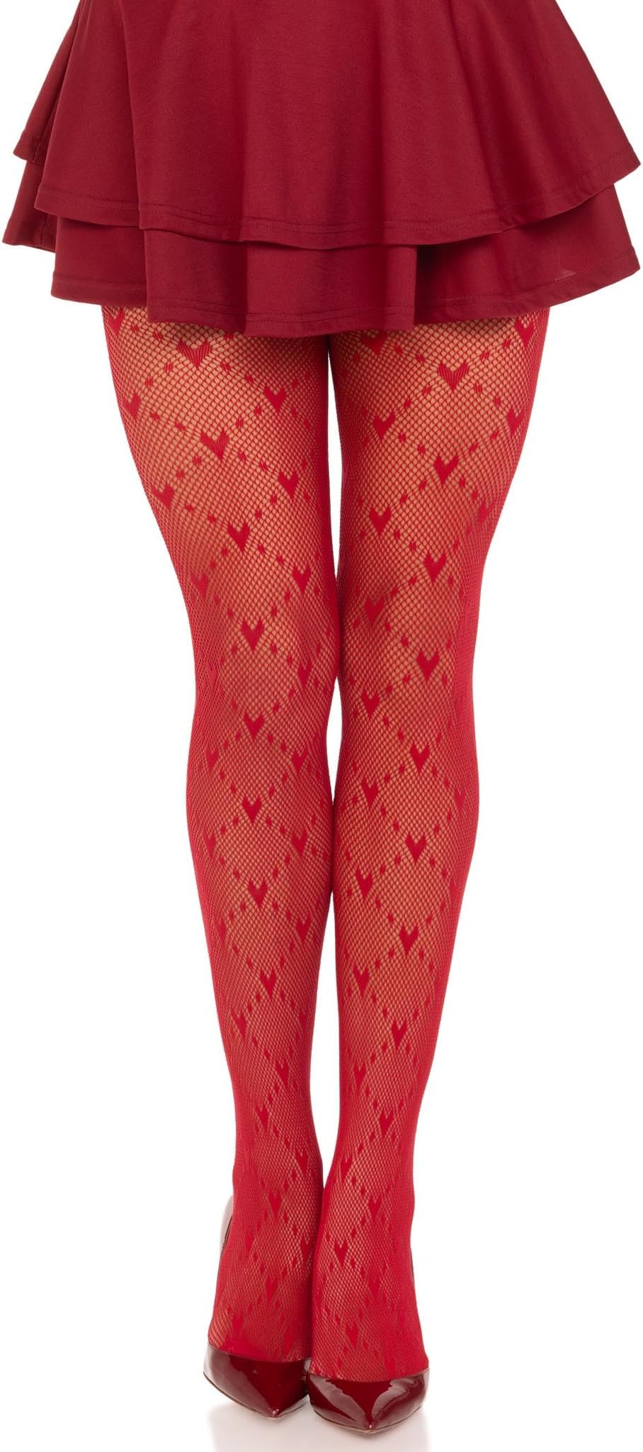 Womens Love Struck Heart Net Tights