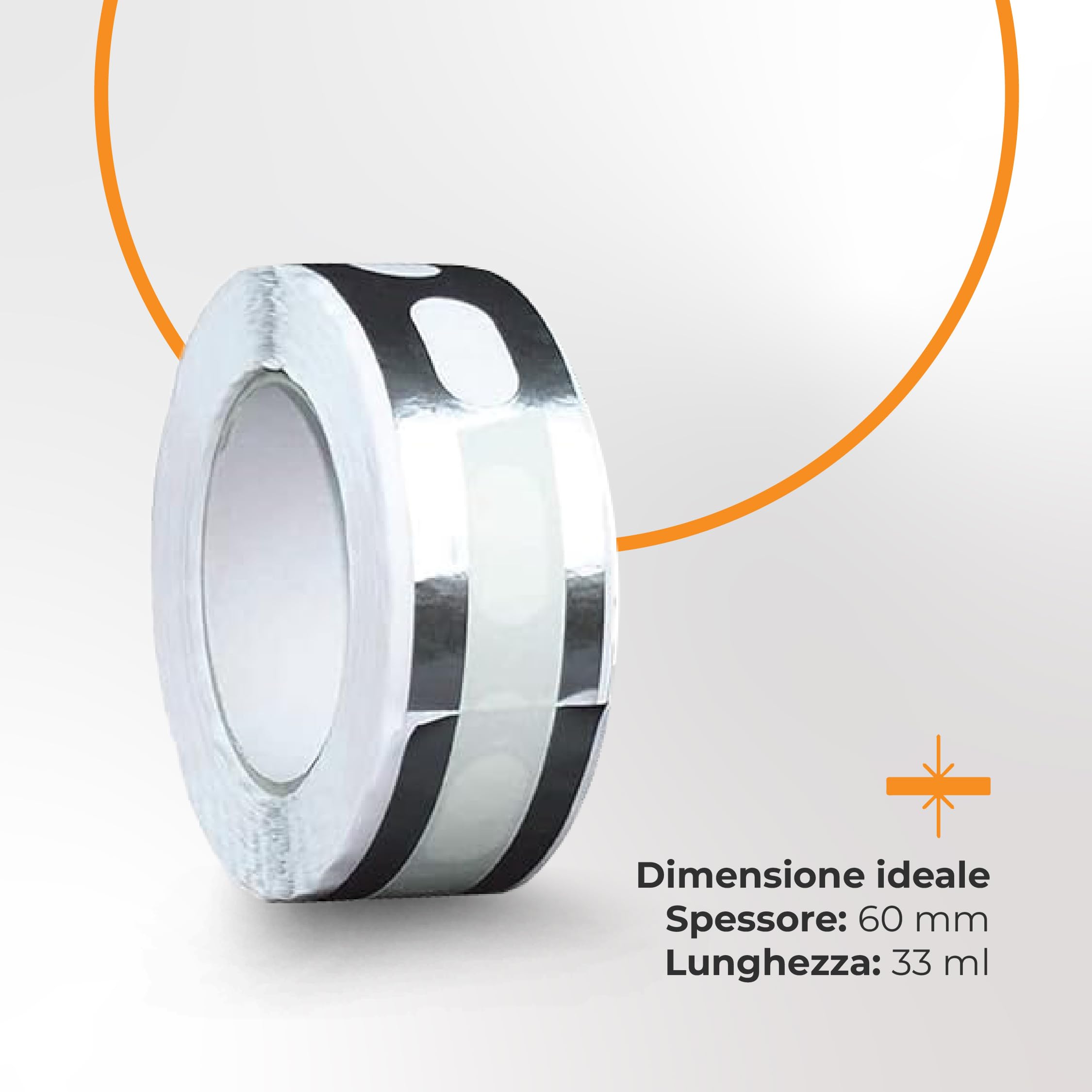 Nastro Adesivo in Alluminio Forato - Per Sigillare Pannelli In Policarbonato - Antimuffa - Permette la Ventilazione - 60 mm x 33 ml