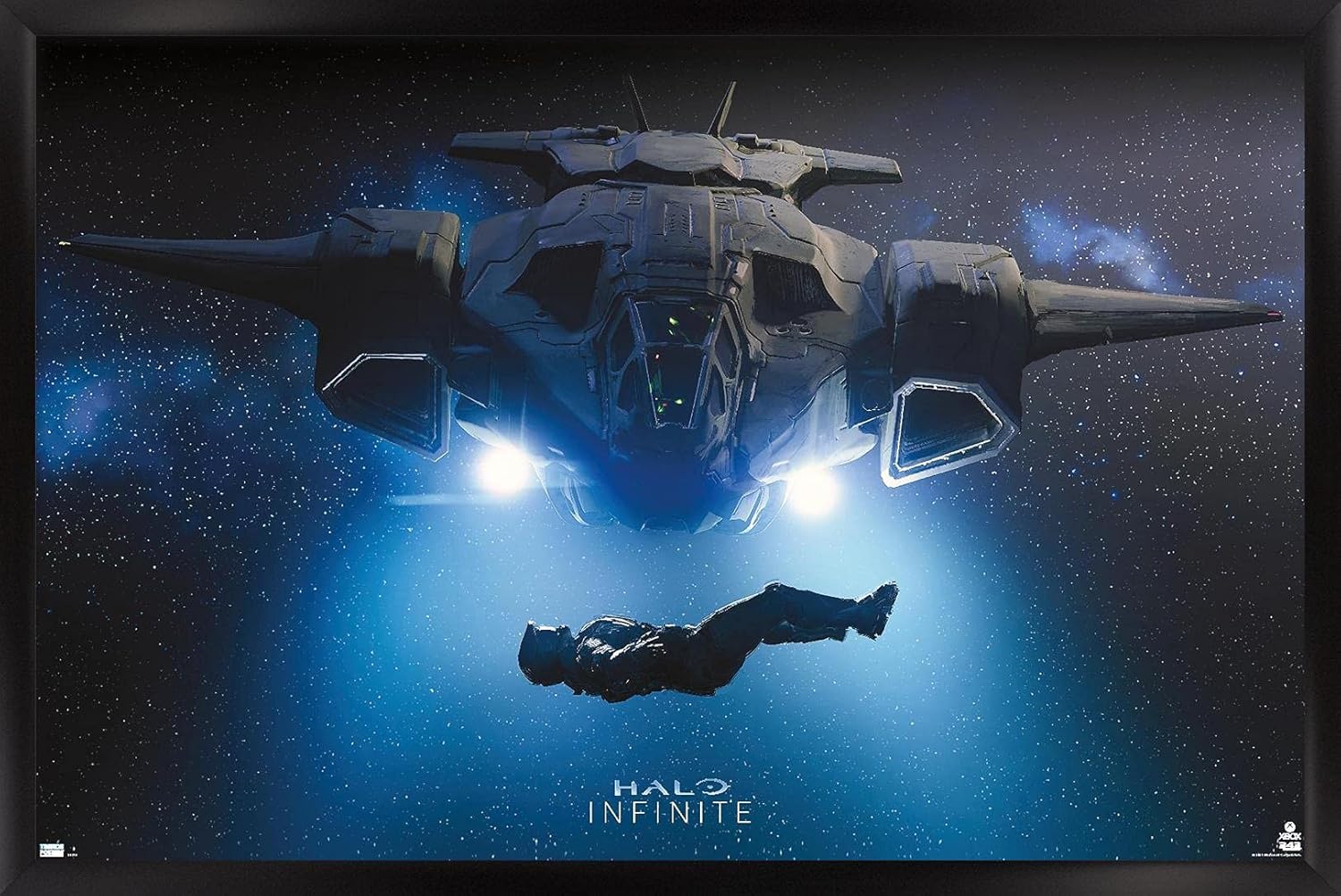 Halo Infinite - Master Chief in Space Wall Poster, 34L" x 22.4W", Black Framed Version