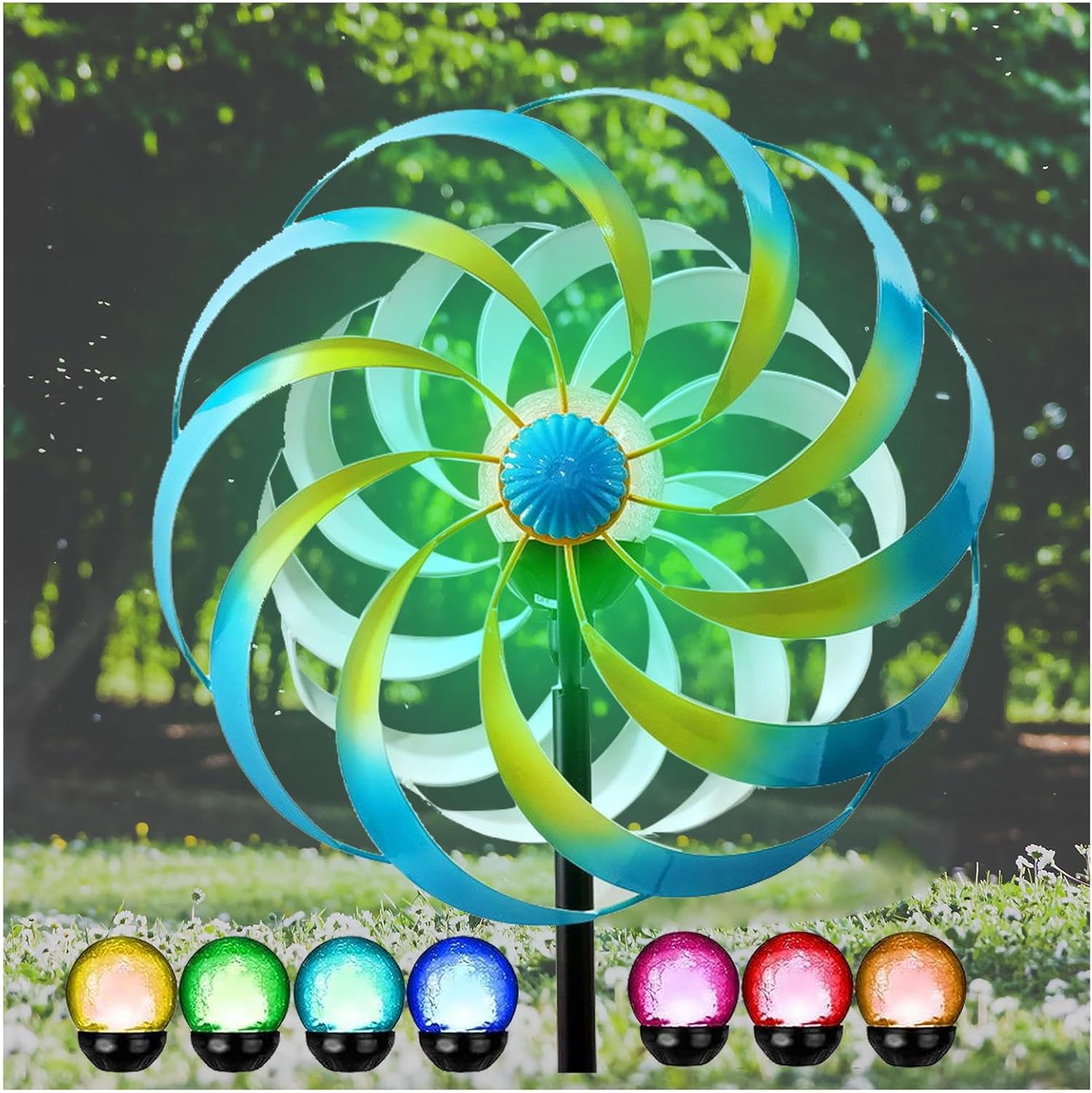 Amazon.com : Solar Spinners for Yard and Garden, Solar Wind Spinners ...