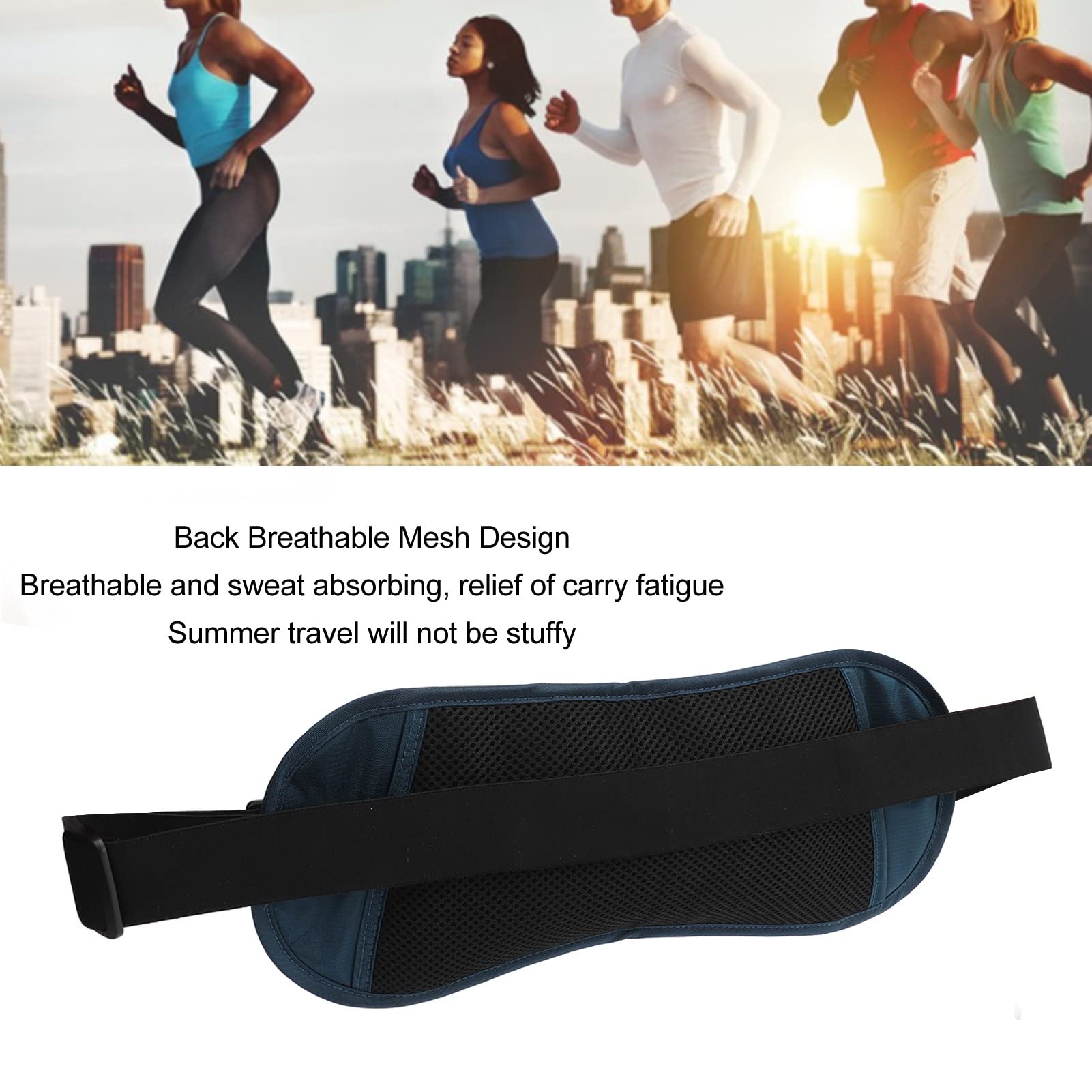 ANKROYU Sac Banane de Sport, Sac Banane de Course de Grande capacité, Pochette de Taille extérieure imperméable et Respirante pour la Course à Pied
