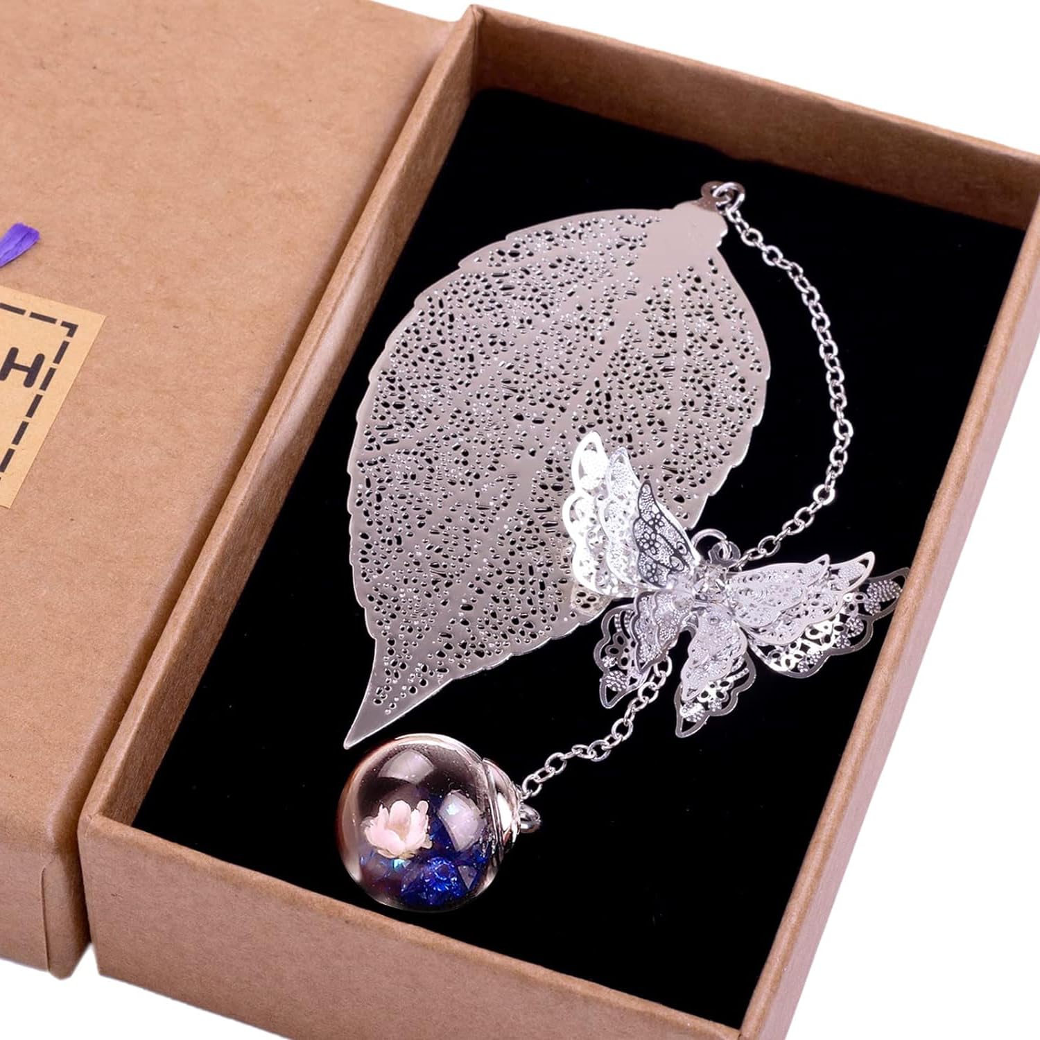 Marcapáginas Metal Clásico, Marcapáginas Personalizado, Marcador Borlas Metal, Marcapáginas de Hojas de Mariposa, Marcapáginas Calado, Marcapáginas, para Regalo para Lectores, Mujeres, Hombres y Niños