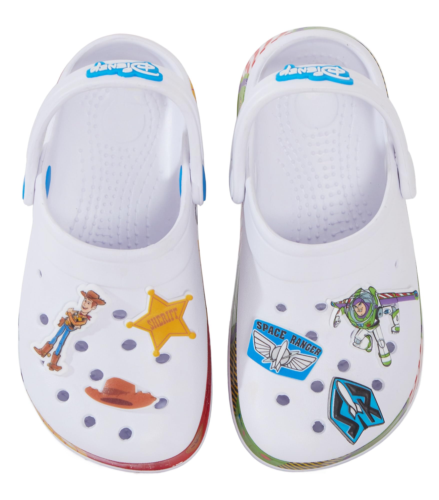 Disney Sabots Toy Story pour filles et garçons avec breloques Buzz Woody pour intérieur et extérieur avec sangle de cheville