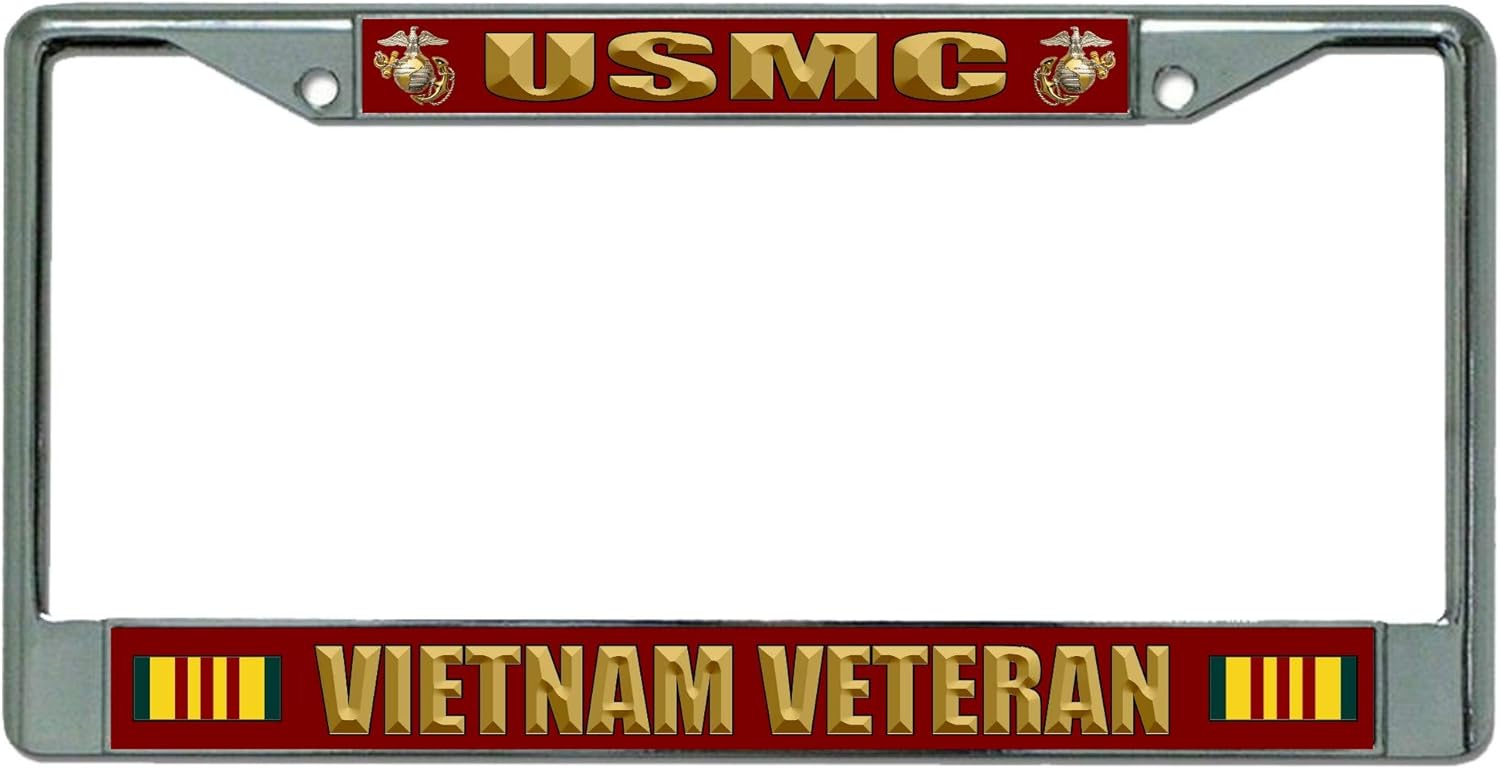 U.S.M.C. Vietnam Veteran Chrome License Plate Frame