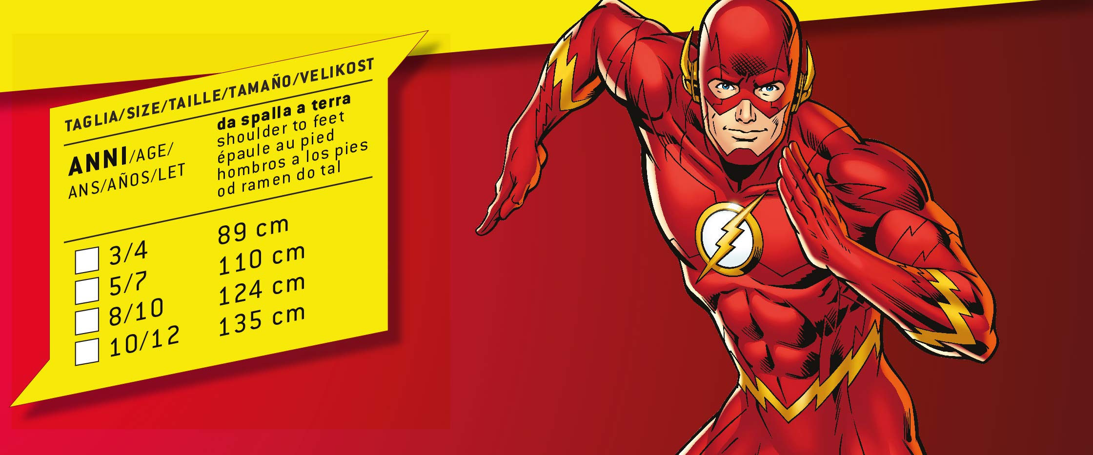 Ciao- The Flash costume travestimento bambino originale DC Comics con muscoli imbottiti