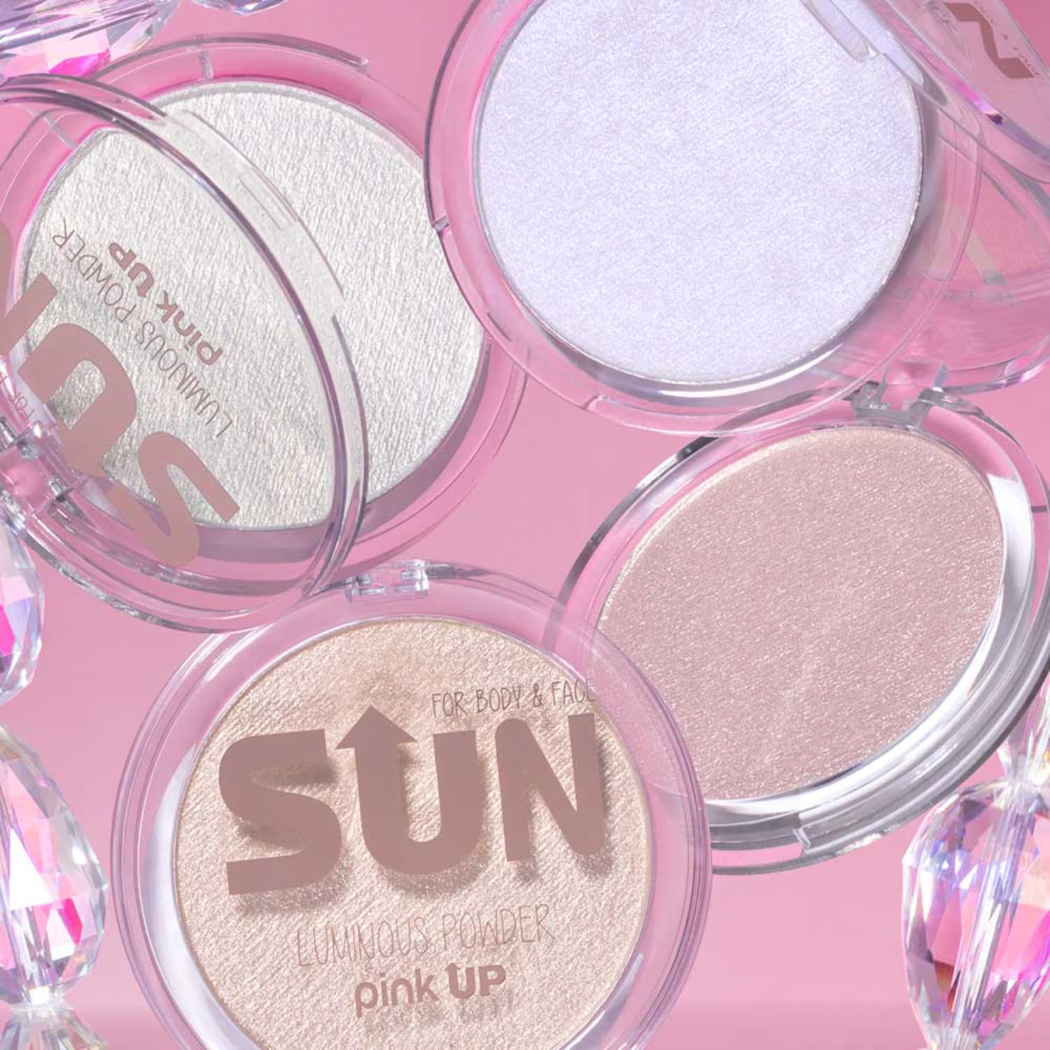 Pink Up | Luminous Powder| Highlighter | Enhances glow & defines features | Light-reflecting finish for radiant skin | Highlighter makeup | Makeup | Silky texture | Star | Model PKIP02