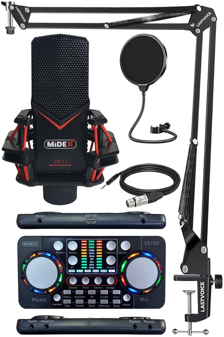Midex GMX-1 Live Gold Set Condenser Mikrofon Ses Kartı Canlı Yayın