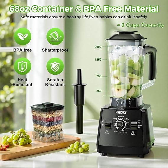 Blender Smoothie & Grinder, 1000/2400W 25K RPM, 68oz, BPA-Free, Kitchen