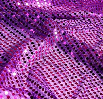 YYCRAFR Faux Sequin 3mm Knit Fabric Shiny Dot Confetti for Sewing Costumes Apparel Crafts by The Yard 1 Yard, Purple