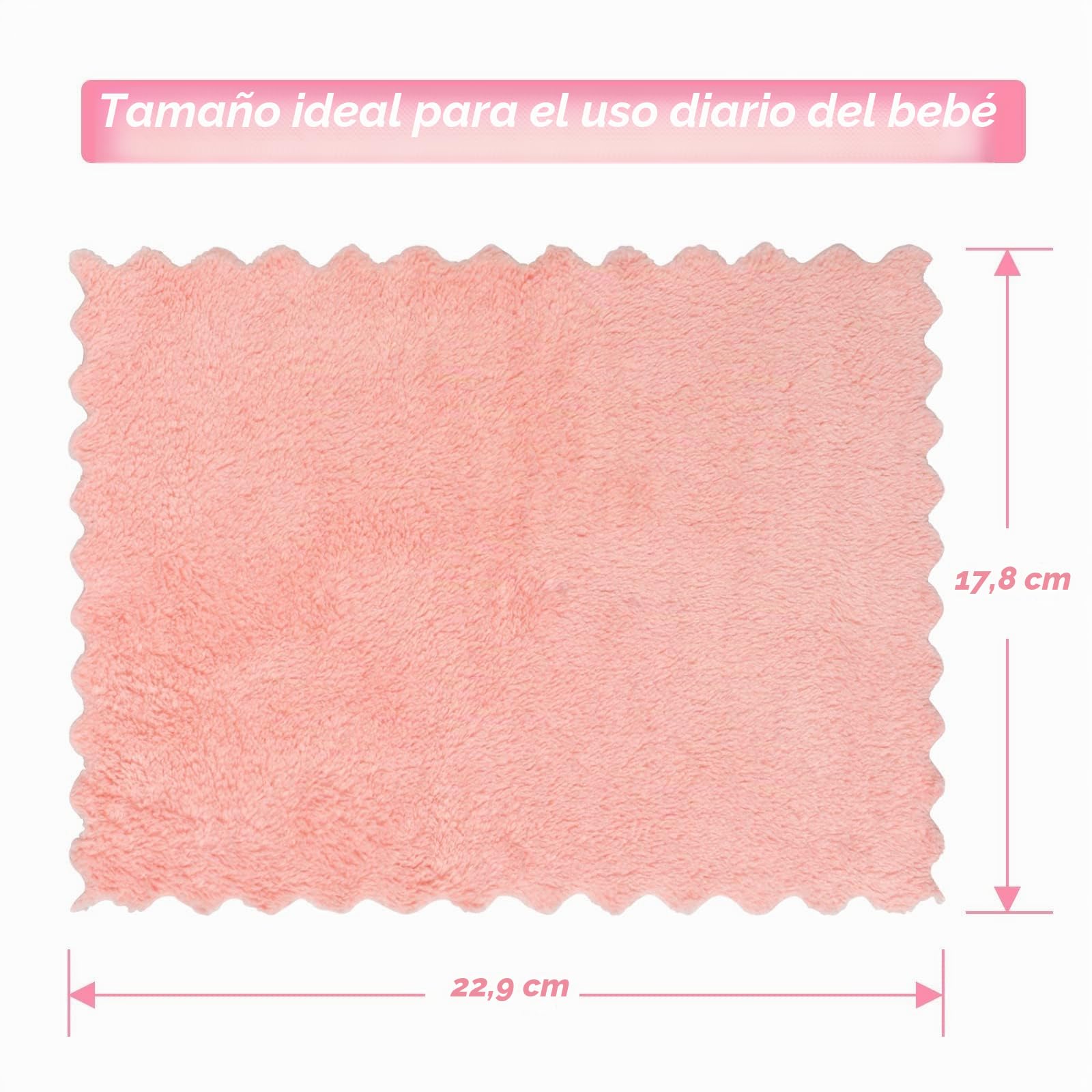 Orighty Paquete de 24 paños para bebé (7 x 9 pulgadas), toallas de microfibra de forro polar coral, paños de lavado súper suaves y absorbentes para recién nacidos, bebés y niños pequeños, suaves para