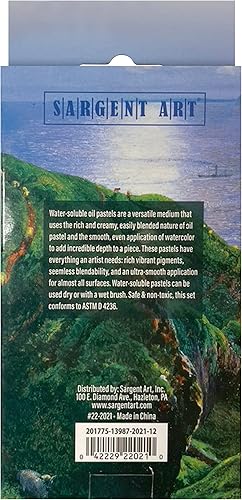 Miniatura 2 de Sargent Art (SARAD) Pasteles de aceite solubles en agua, juego de artista de 12 colores, multicolor (22-2021)