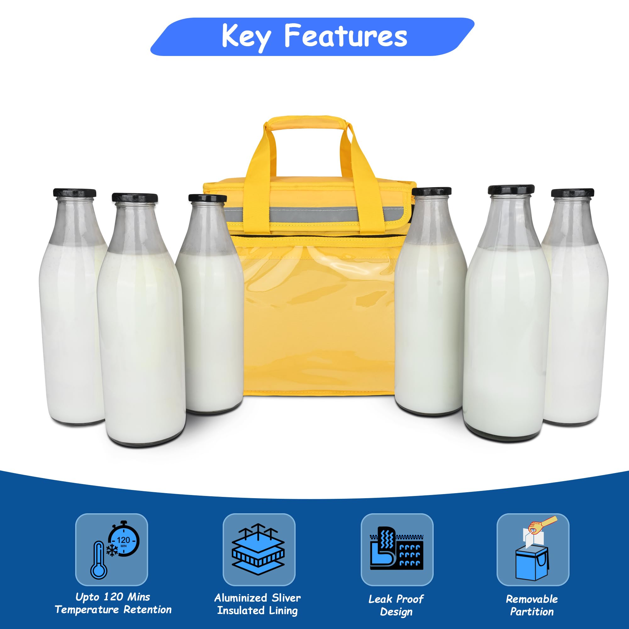Milk Delivery Bag - 6L Bottle Holder -7