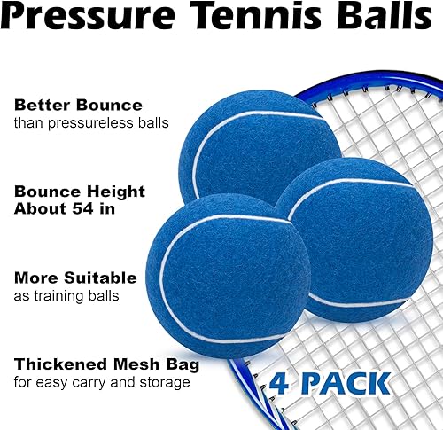 Miniatura 3 de Paquete de 12 pelotas de tenis, pelotas de tenis de entrenamiento de presión avanzadas, pelotas de tenis para perros, tenis grueso con bolsa de