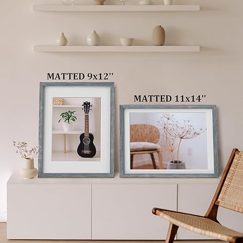 Vista 118 de Egofine Portarretratos de 9 x 12 pulgadas hecho de madera maciza con plexiglás, fotos de 5 x 7/6 x 8 con paspartú o de 9 x 12 pulgadas sin paspartú