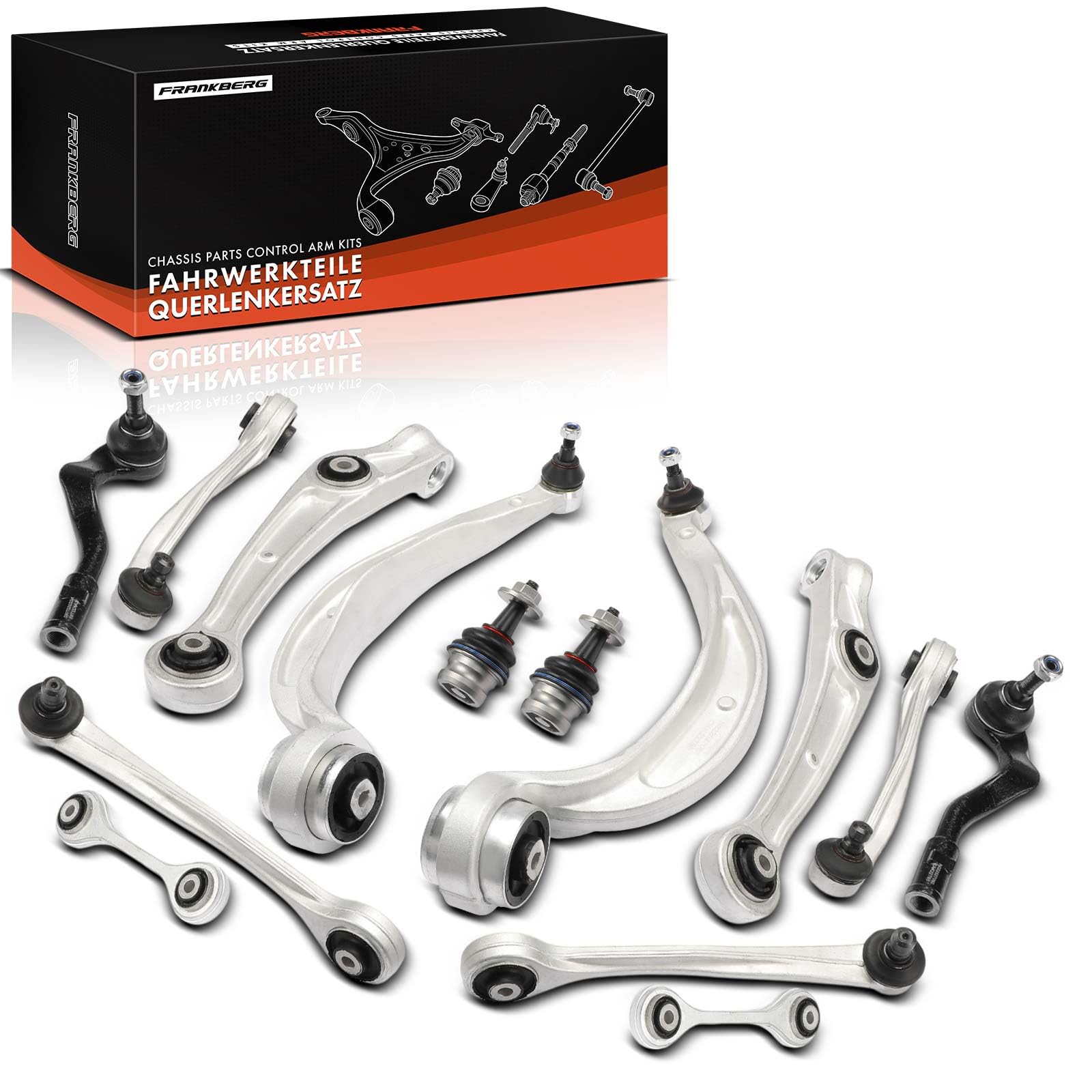 Frankberg 14x Kit de Bras de Suspension Avant Gauche Droite Compatible avec A4 Avant 8K5 Q5 8RB A4 8K2 A5 8T3 A5 Sportback 8TA Remplacer# 8K0407510A