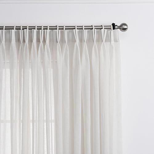 LANTIME Cortinas traslúcidas de 102 pulgadas de largo color blanco semitransparentes plisadas para ventana 42 pulgadas de ancho x 102 pulgadas de LANTIME Cortinas traslúcidas de 102 pulgadas de largo color blanco semitransparentes plisadas para ventana 42 pulgadas de ancho x 102 pulgadas de