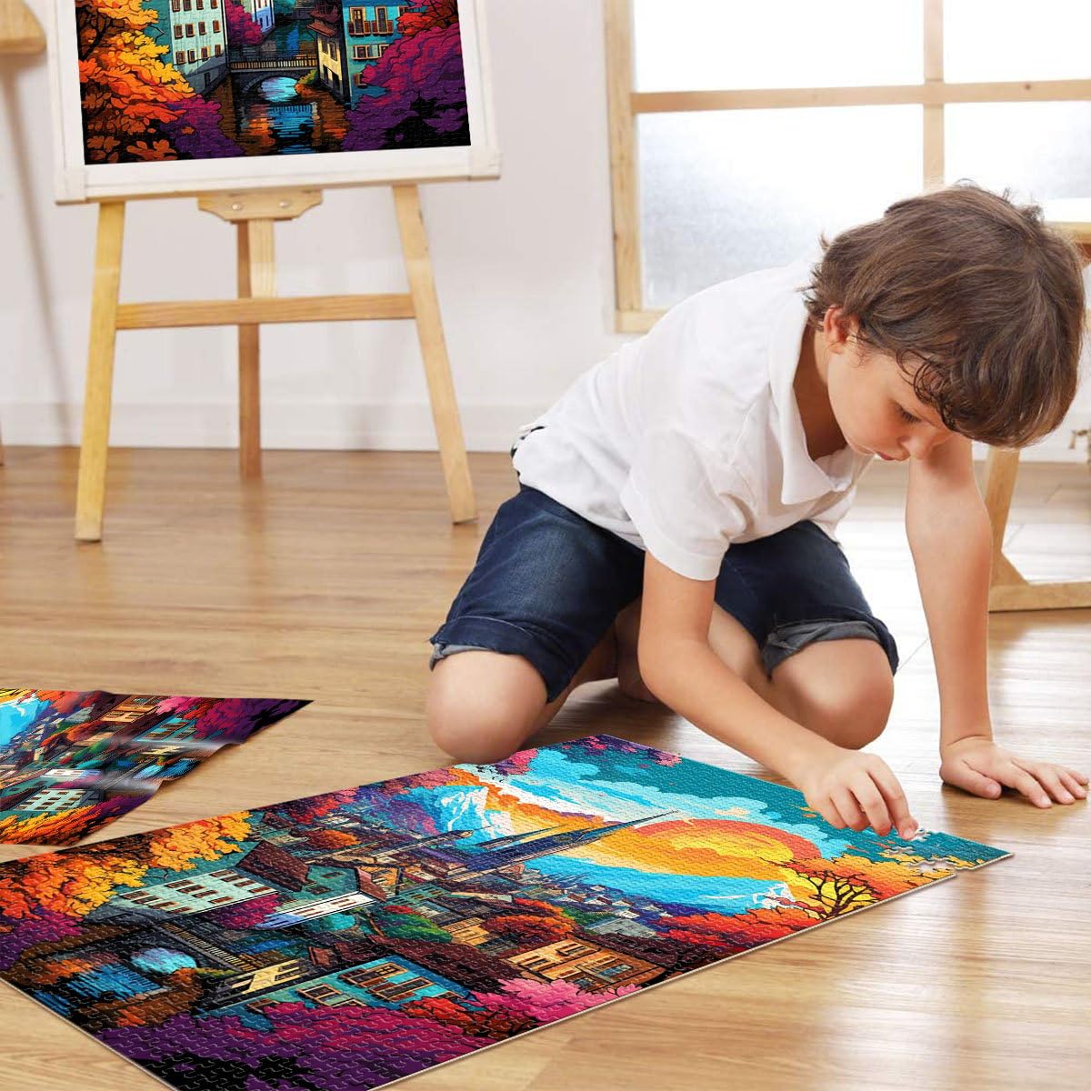 Puzzle da 2000 pezzi per adulti Zurigo Città Vecchia Cartoon Jigsaw Puzzle Gioco Educativo per Compleanno Natale 70 cm x 100 cm