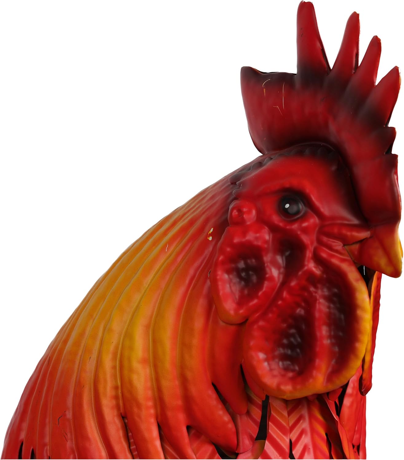Vibrant Multicolor Steel Rooster Garden Statue, 25"