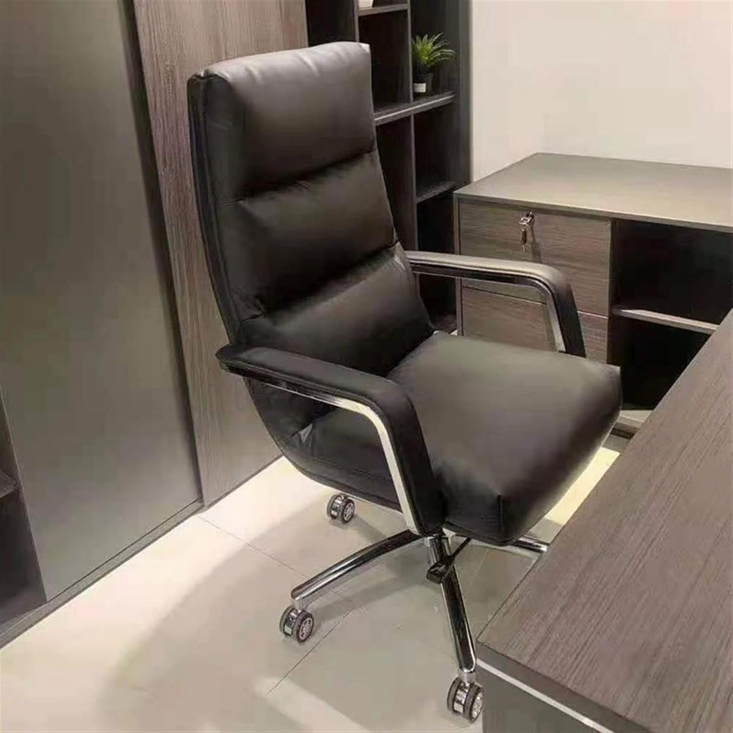 オフィスチェア オフィスチェア 快適な座り心地のモダンな椅子 コンピューターチェア ランチブレイク用リクライニングチェア(Gray)