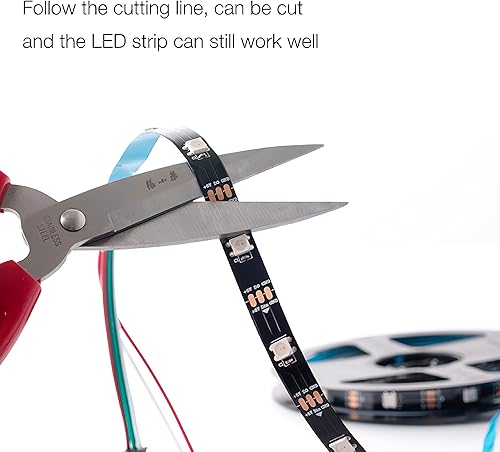 Miniatura 4 de SVFISHKK WS2812B - Tira de luz LED direccionable individual a todo color SMD 5050 RGB Pixel STRI (16.4 pies, 150 LEDS impermeable IP67 sin cinta,
