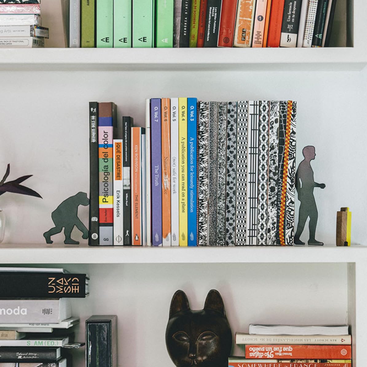 Fermalibri Moderno in Ferro Nero per Libri e Riviste, Porta Libri Funzionale per Organizzare Scrivania e Scaffale, Adatto a Soggiorno e Studio