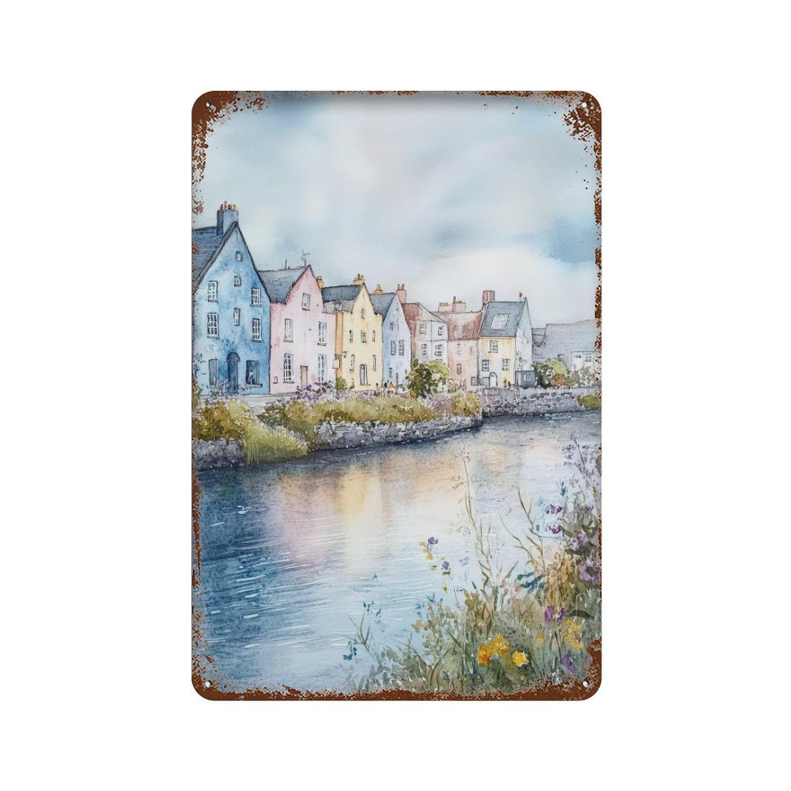 xiaoxiaoshen Galway Ireland Travel Landscape Irish City Scenic Wall Decor Art Metal Tin Poster Modern Home Decor Art Home Bar Shop Decorations Vintage Sign 30x20cm