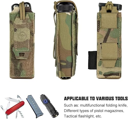 Miniatura 5 de Una sola pistola Molle Mag bolsa M1911 92F 0.354 in .40S & M titular de la revista superior abierta herramienta táctica bolsa linterna funda 500D