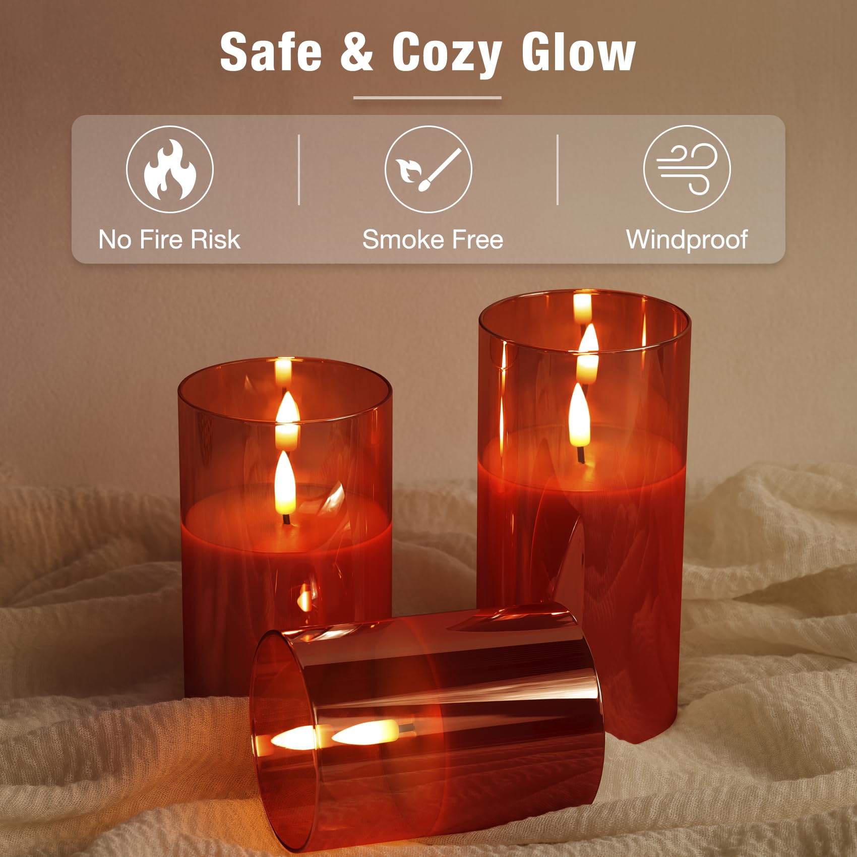 Candele In Vetro Senza Fiamma Eywamage Candele Tremolanti Senza Fiamma