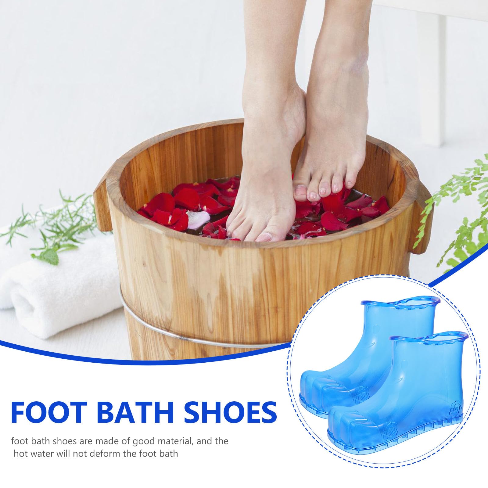 Angoily Fußmassageschuhe aus Kunststoff Großes Fußbad mit Massagefunktion zur Entspannung und Leichter Aufbewahrung für Zuhause im Badezimmer