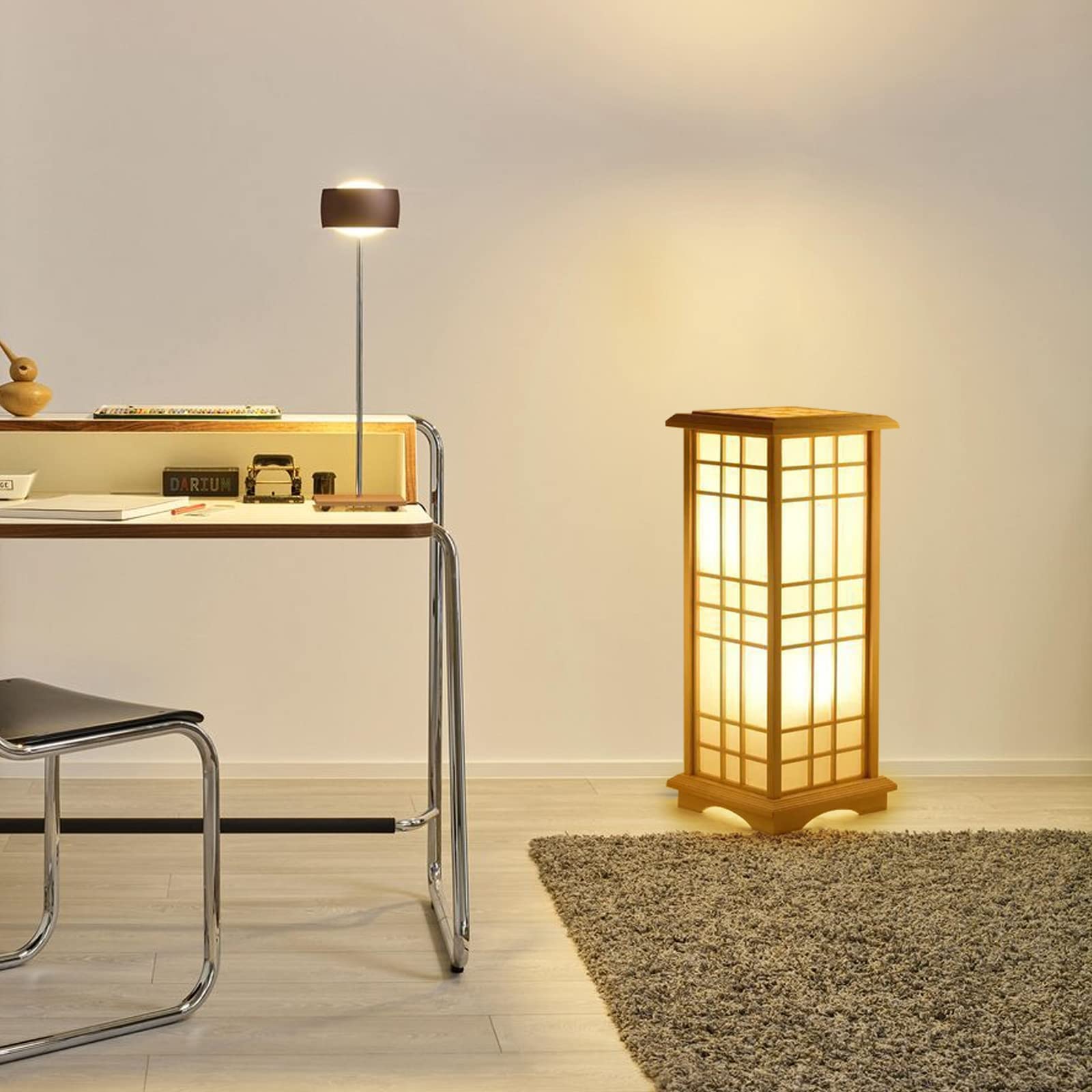 Lampada da Terra per Soggiorno, Lampada da Comodino, Lampada da Terra, Lampada da Tavolo, Paralume, Luce da Camera da Letto, Comodino, Luce Notturna, casa