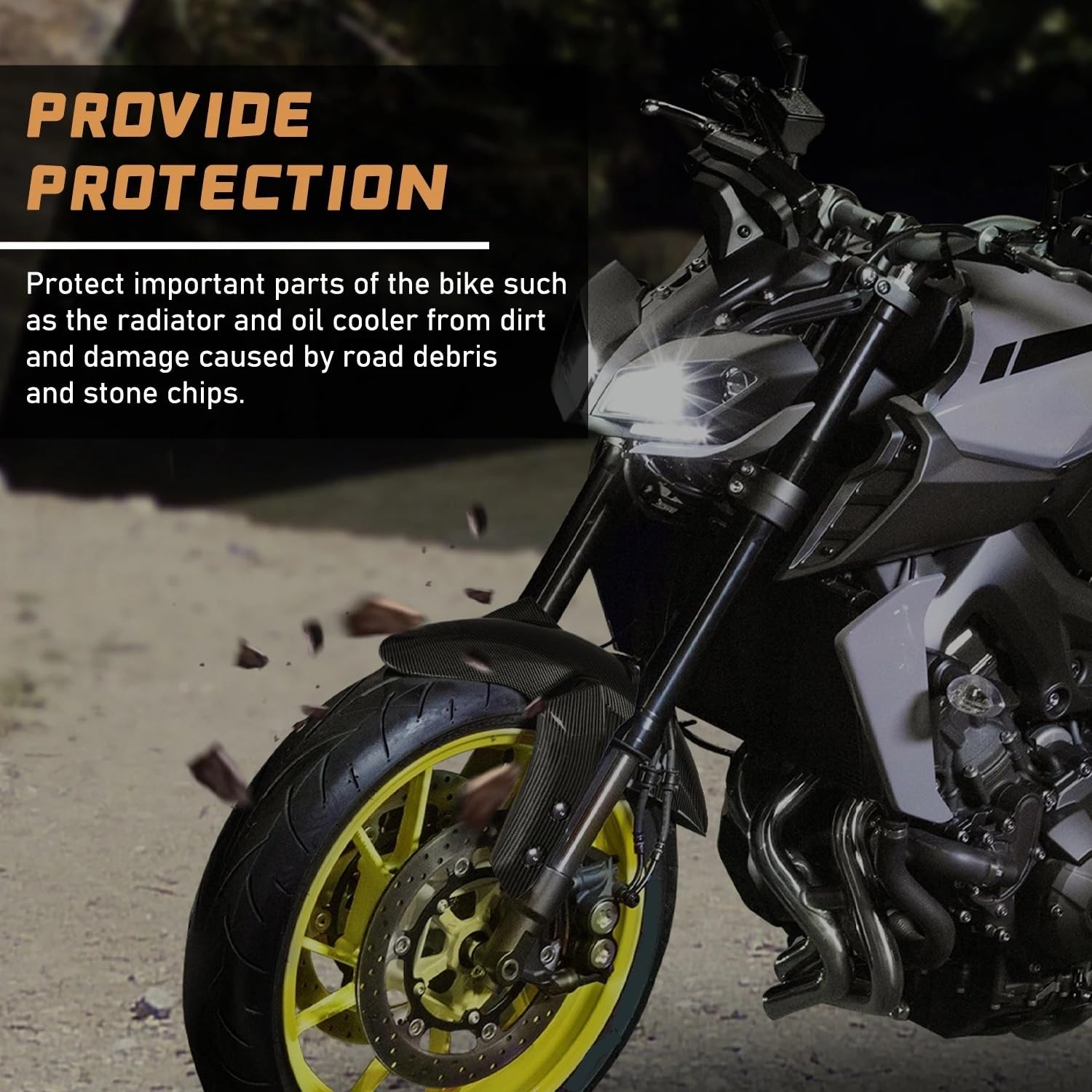 błotnik Przedni błotnik pasuje do Yamaha MT09 2013-2020 Tracer900 2015-2020 osłona przeciwbryzgowa błota obudowa ochronna(Black)