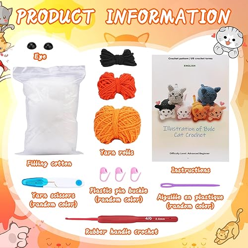 Miniatura 2 de Mayboos Kit de ganchillo para principiantes, kit de animales de ganchillo con tutoriales en video paso a paso, kits de iniciación de ganchillo,