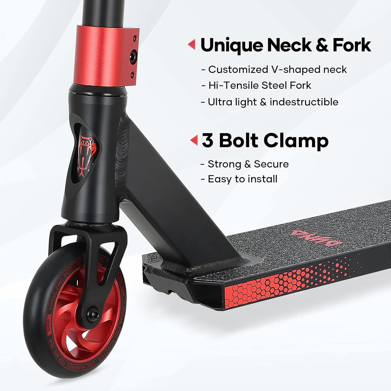 VOKUL Complete Pro Scooter for Kids Boys Girls Teens Up 6 Years Freestyle Tricks Pro Stunt Scooter - High Performance Gift for Skatepark Street Tricks