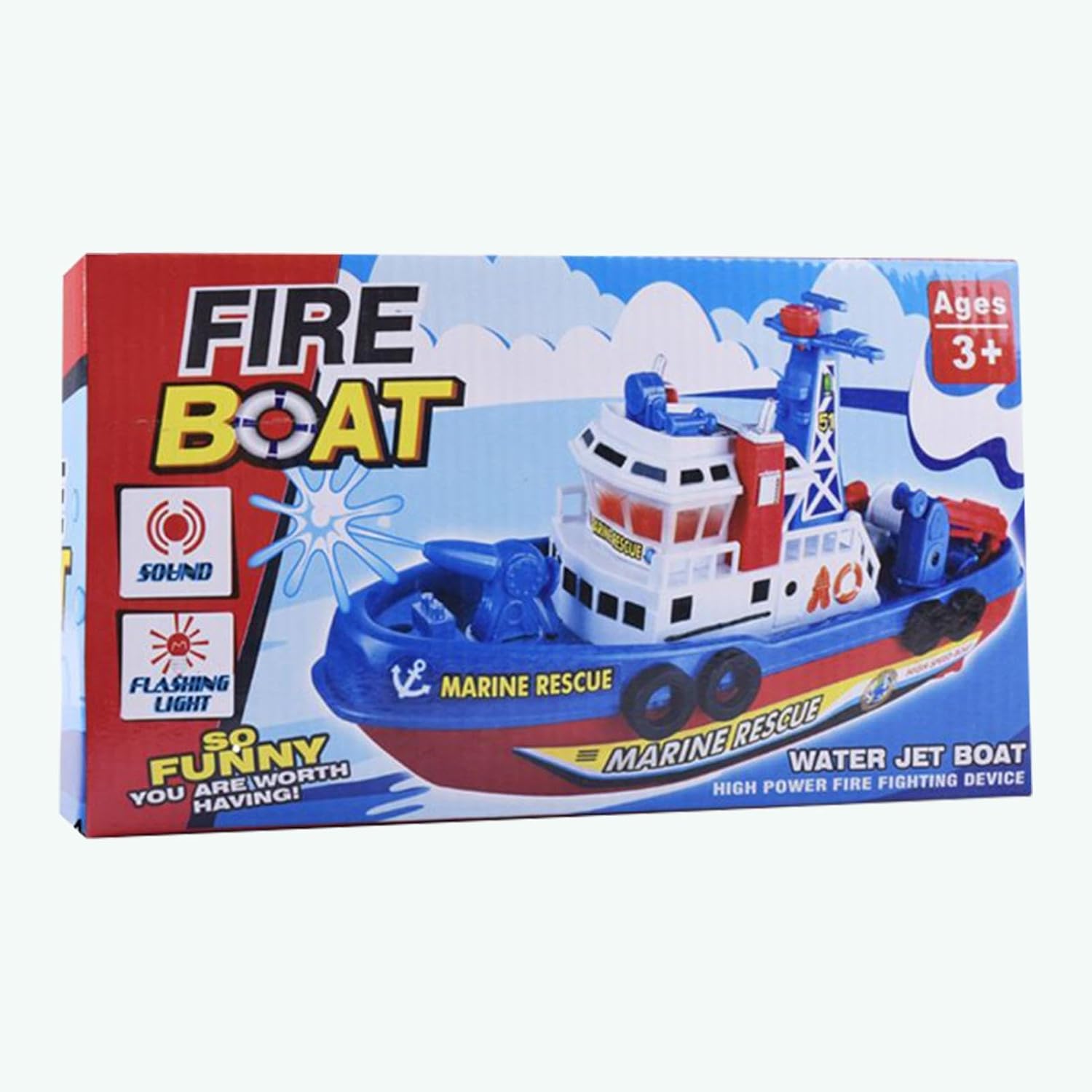 Fire Boat Bath Toys,Electric Toys Games Fire Boat - Battery Operated Ship with Automatic Water Spray, Lights & Music for Bathtub Pool Beach